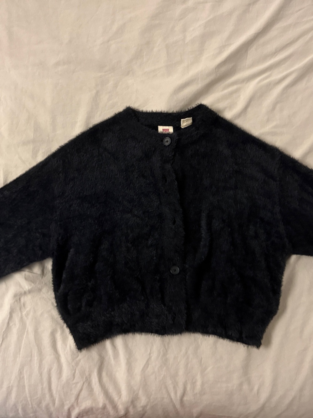 Levi's Black Fuzzy Button-Up Cardigan